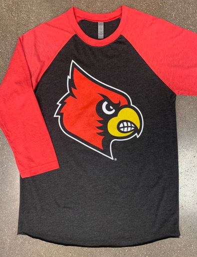 UofL Cardinal Bird Raglan (3/4 Baseball Sleeve)