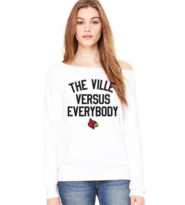 The Ville Versus Everybody WHITEOUT Ladies Fleece Sweatshirt *OFFICIALLY LICENSED*